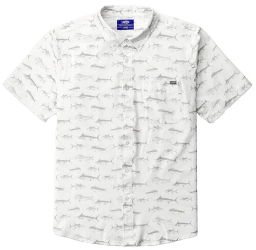 アフコ(Aftco) 小船赤ちょうちん SS ボタンダウンシャツ 白いこと M大きさ (Boatbar SS Button Down Shirt White S) M45346