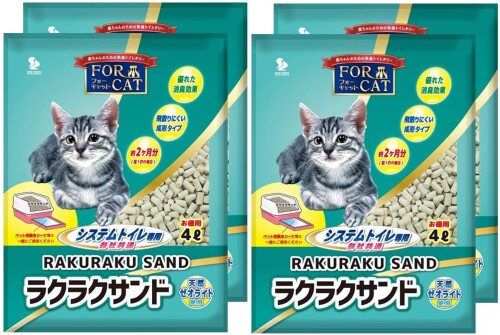 新東北化学工業 猫砂 フォーキャットラクラクサンド 4L×4個 (ケース販売)