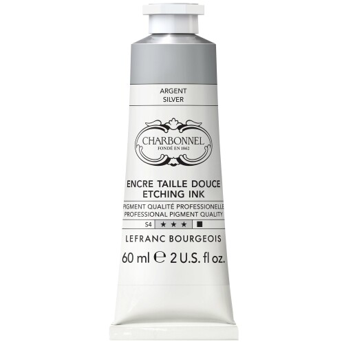 シャルボネール 版画インキ エッチングトラディショナルインク 710 しろがね色 60ml 25104710