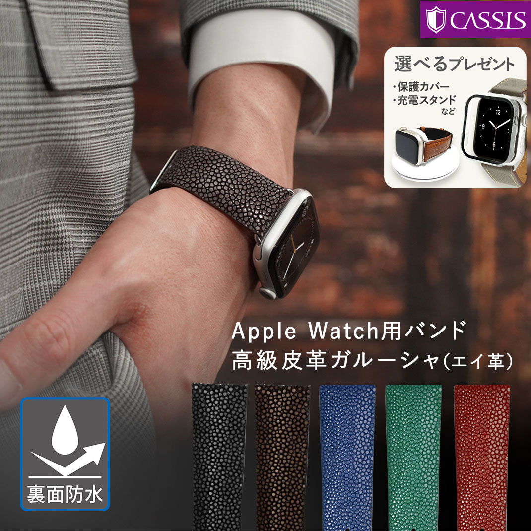 アップルウォッチ バンド ベルト apple watch series 7,6,SE,5,4,3,2,1 GALUCHAT CAOUTCHOUC  ガルーシャカウチック 本革 38mm 40mm 41mm 42mm 44mm 45mm カシス製 保護カバー付 applewatch5  applewatch3 メンズ 男性 時計ベルト 腕時計ベルト 腕時計 【61%OFF!】