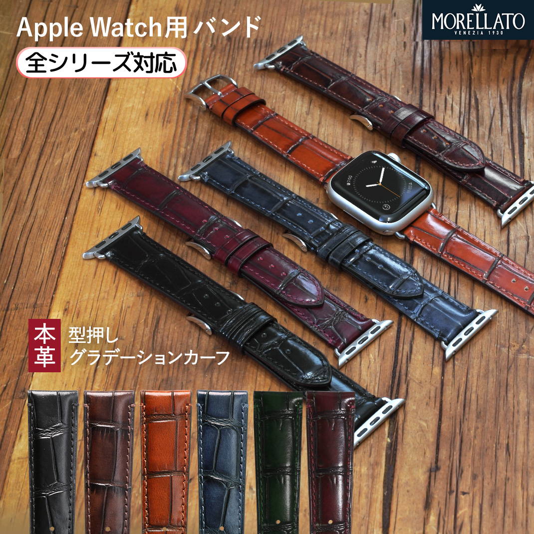 アップルウォッチ バンド ベルト apple watch series 8 7 6 SE 5 4 3 2 1 TIEPOLO ティエポロ カーフ 牛革 38mm 40mm 41mm 42mm 44mm 45mm モレラート製 保護カバー付 apple watch ベルト バンド メンズ 男性 むら染め ムラ染め グラデーション ビンテージ ブランド