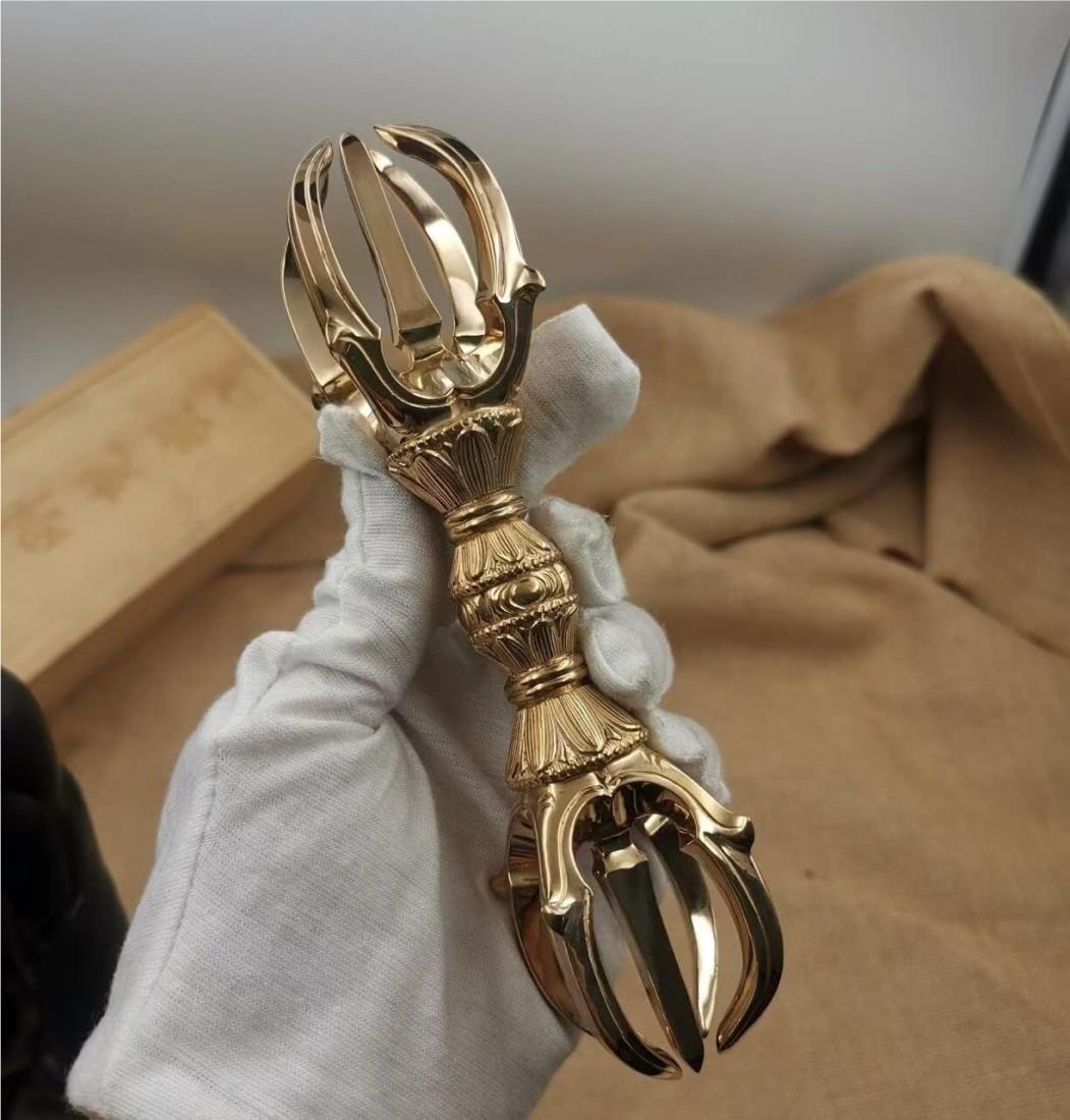 楽天市場】五鈷杵 22cm 特大サイズ 真言宗 密教法具 金剛杵 真鍮 送料