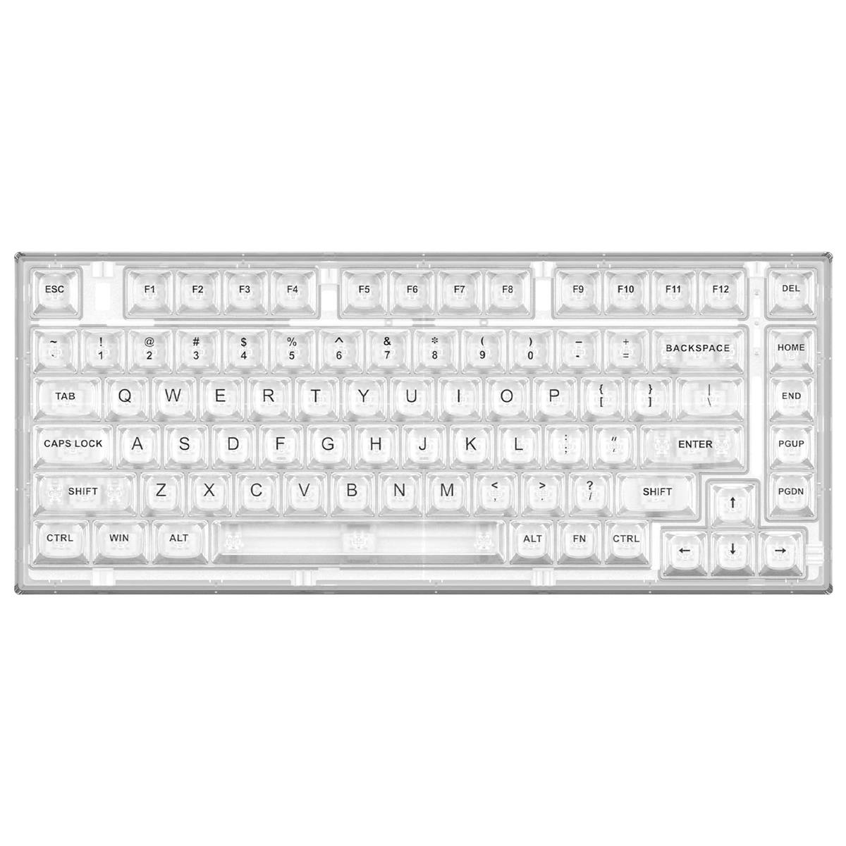 YUNZII X75 PRO 82手当たり無線電話 熱っぽい取り換える相応う 英語申し合わせ メカニカルゲーミングキーボード 澄み切った手当たり旗がしら BT5.0/2.4G/USB-C 屁っ放り毛布とり備える鍵盤 Windows/Mac用 技適公許手に入れる (結晶白いこと軸、無線電話白いこと）
