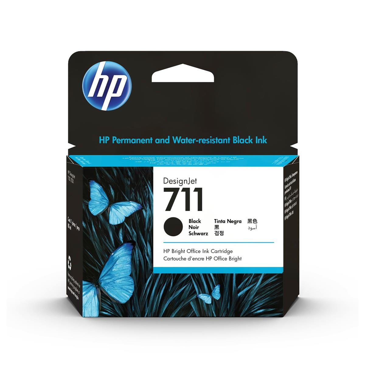 HP HP711インキ薬莢 黒いこと80ml CZ133A