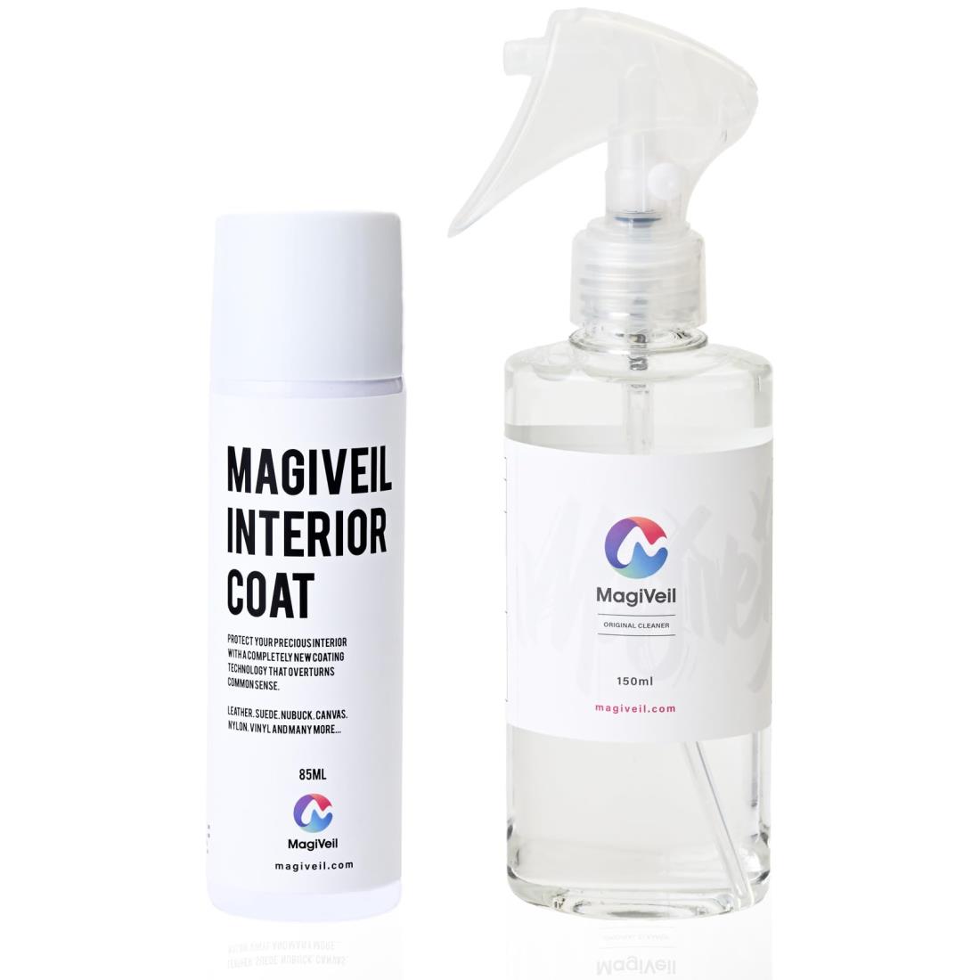 ［MagiVeil］マジベル【強力防汚・防塵・耐傷&times;瞬間クリーニング】マジベルインテリアコート スプレータイプ85ml／メンテナンスクリーナー150mlセット｜Mano Angel 店