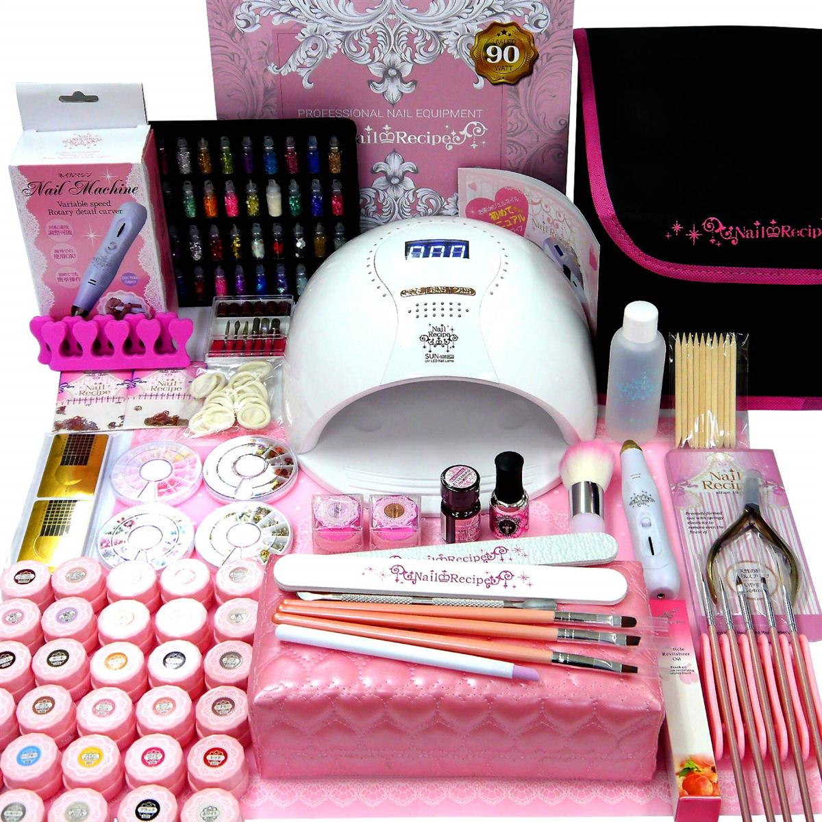 NailRecipe ジェルネイル クランク一揃いの道具 全324点 色合い30色＆器械 物の具一揃え