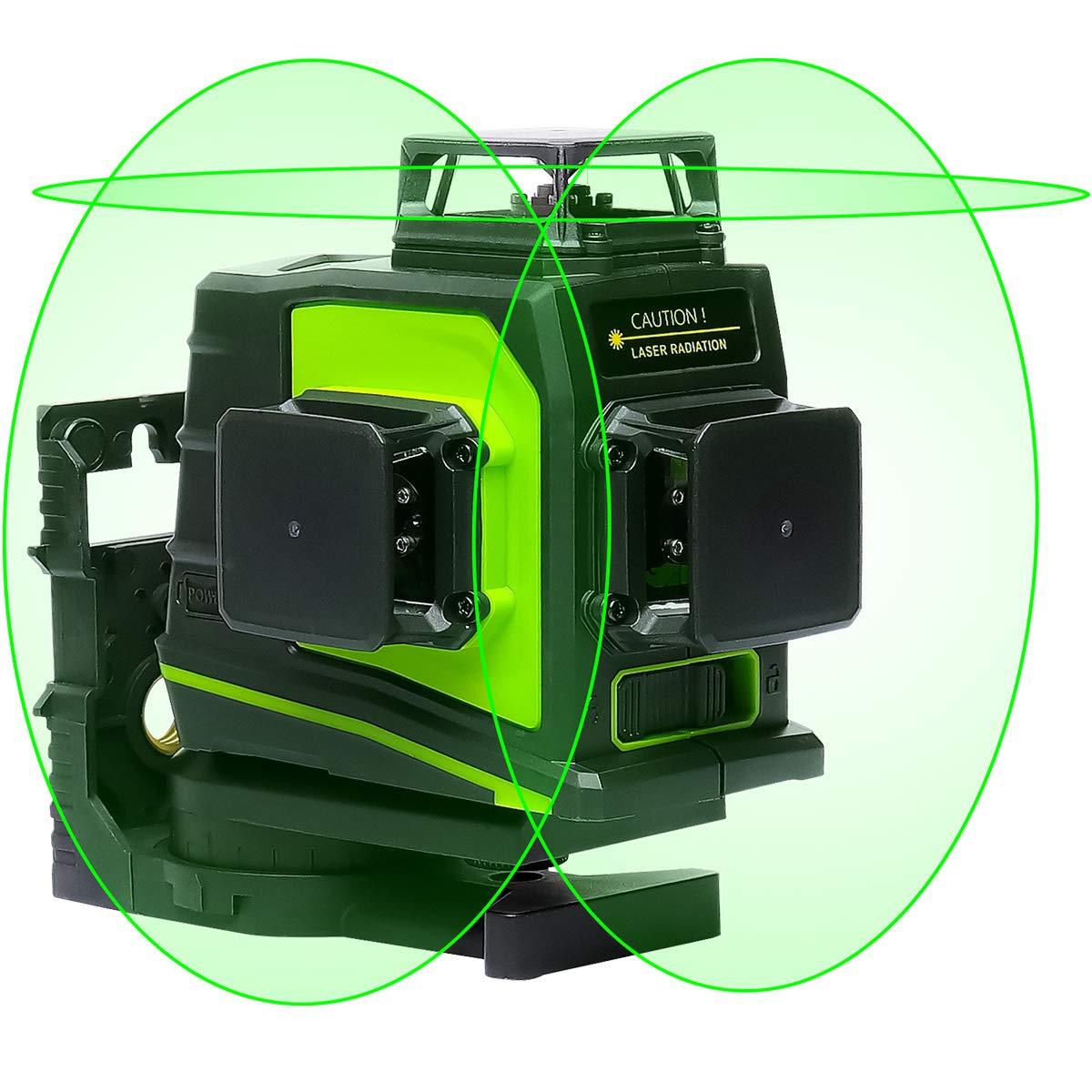 Huepar 3x360° レーザ墨出し器 緑であること 緑であること レーザ はりつけ台伝達ルート 大矩 盛りだくさん 伝達ルート照らし出す真似形 自動小銃手を加える 2ワット数操作手順 USB申し受ける能力のある 受光器相応う GF360G