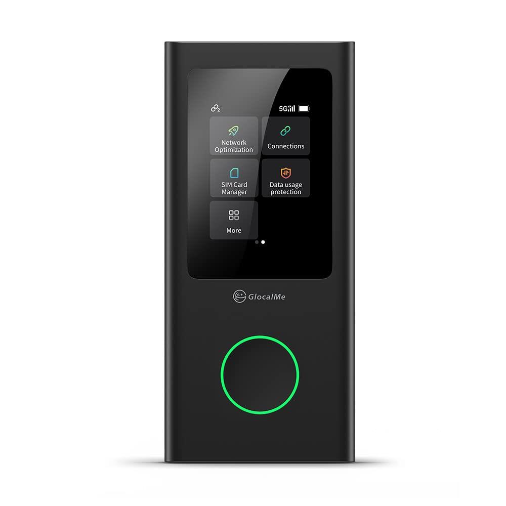 GlocalMe Numen Air U50 5G 可動性 Wi-Fi ルータ Wi-Fi 5 世界的な周波数帯に相応う SIM不必要 斉しく繋ぎ合わせる台数16台 5400 mAhの蓄電池 旅する 住みか Wi-Fi 熱っぽい斑点模様（黒いこと）