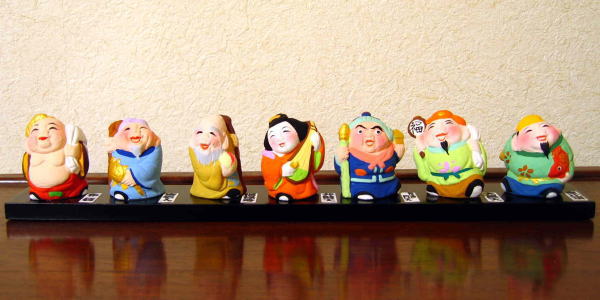 七福神置物 楽天市場】縁起の良い贈り物 七福神ミニ置物セット : 笑福工房 万兵