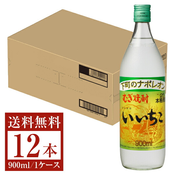 6877円 豪華 三和酒類 むぎ焼酎 いいちこ 25度 瓶 900ml 12本 1ケース 麦焼酎 大分 包装不可 他商品と同梱不可 クール便不可