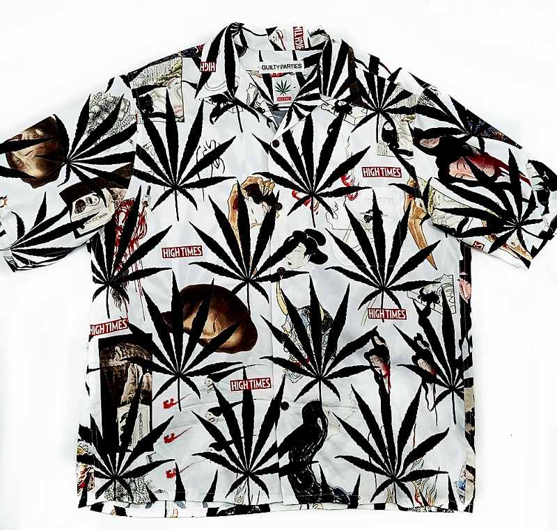 WACKO MARIA ワコマリア/　HIGHTIMES 　S/S HAWAIIAN SHIRT /ホワイト サイズL　HIGHTIMES-WM-HI06【中古】