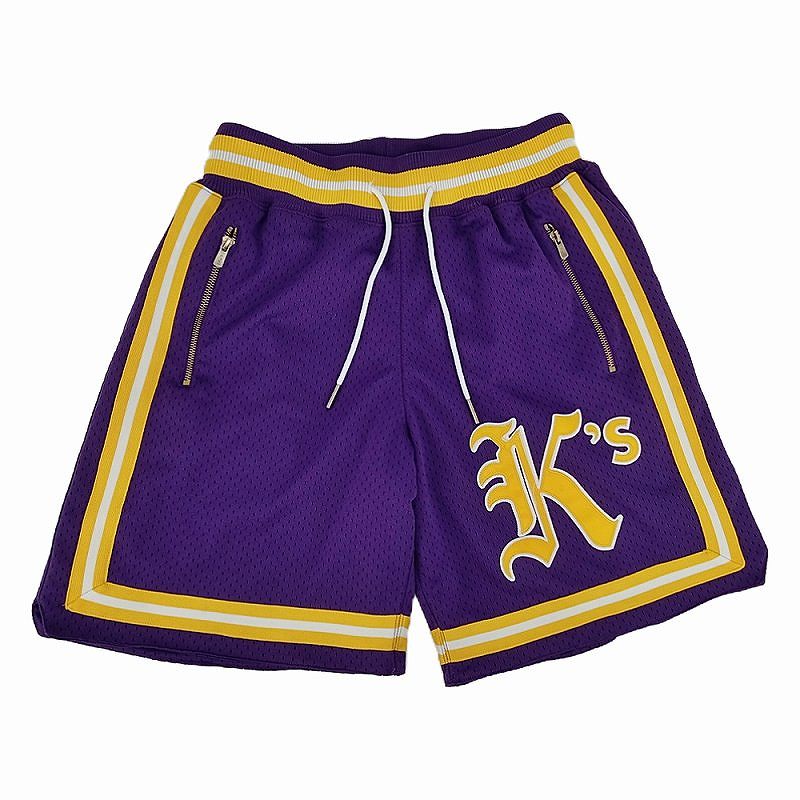 Kith x Mitchell & Ness キス×ミッチェルアンドネス メッシュパンツ Basketball Short サイズM パープル×イエロー【中古】