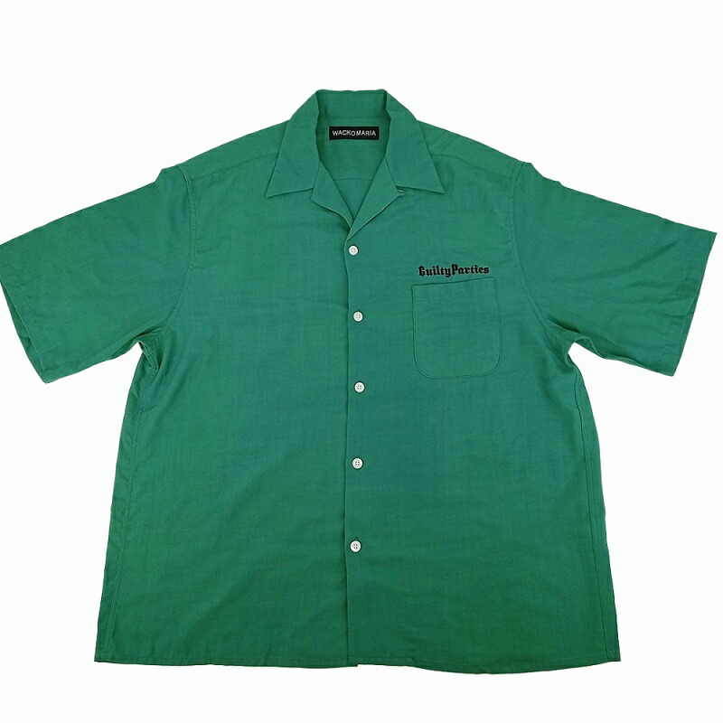 WACKO MARIA ワコマリア 50'S OPEN COLLAR SHIRT オープンカラーシャツ 半袖 25SS-WMS-OC06 サイズL グリーン【中古】