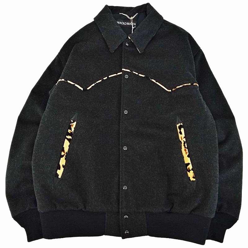 WACKO MARIA ワコマリア WESTERN JACKET ウエスタンジャケット LORO PIANA社製ウール タグ付き 25FW-WMO-BL25 サイズXL ブラック【中古】｜万SAI堂　店