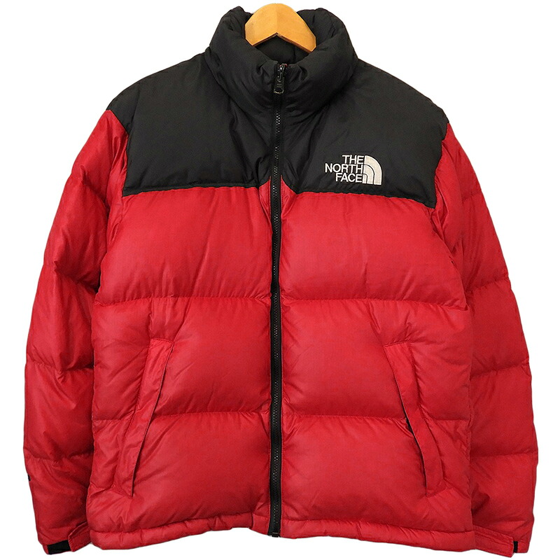 THE NORTH FACE ザ 北の方 人間の顔 NUPTSE JKT ヌプシ 上衣 落ちこむ上衣 メンズ 黒いこと 赤いこと sizeS 【中古】