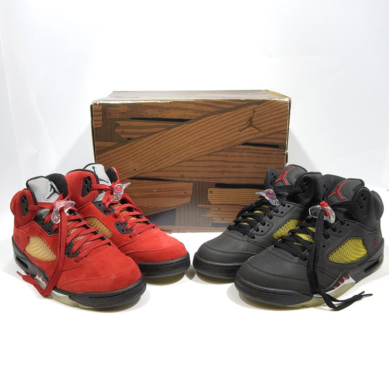 【観賞用】 Nike ナイキ JORDAN 5 RETRO DMP RAGING BULL PACK スニーカー メンズ ブラック レッド 29.0cm 360968-991 【中古】