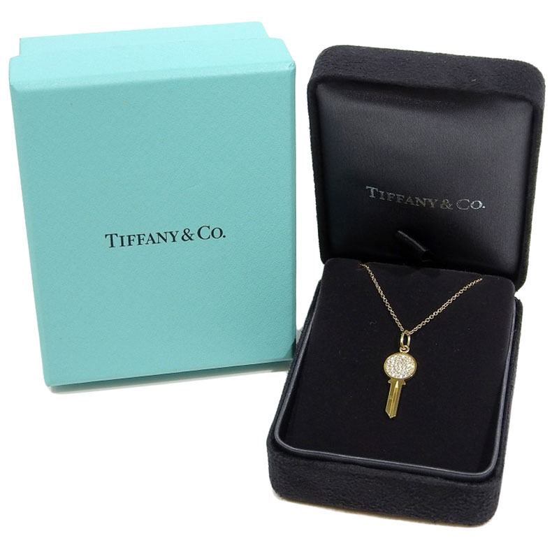美品 Tiffany & Co. ティファニー キーモチーフ ネックレス K18 Au750 イエローゴールド 【中古】