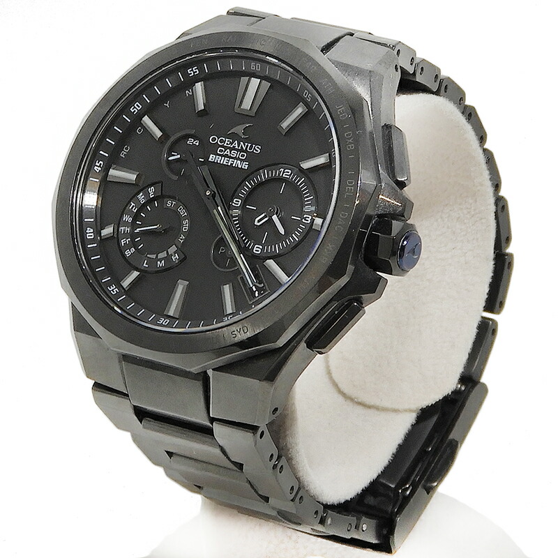 美品 CASIO カシオ オシアナス ブリーフィング コラボモデル メンズ ソーラー ウオッチ OCW-T6000BR-1AJR 【中古】