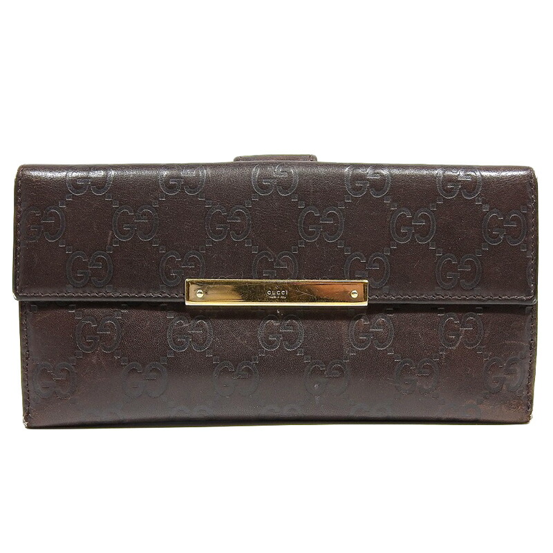 GUCCI グッチシマ　ブラウン　レザー 長財布 楽天市場】グッチ GUCCI 長財布 グッチシマ レザー ダーク