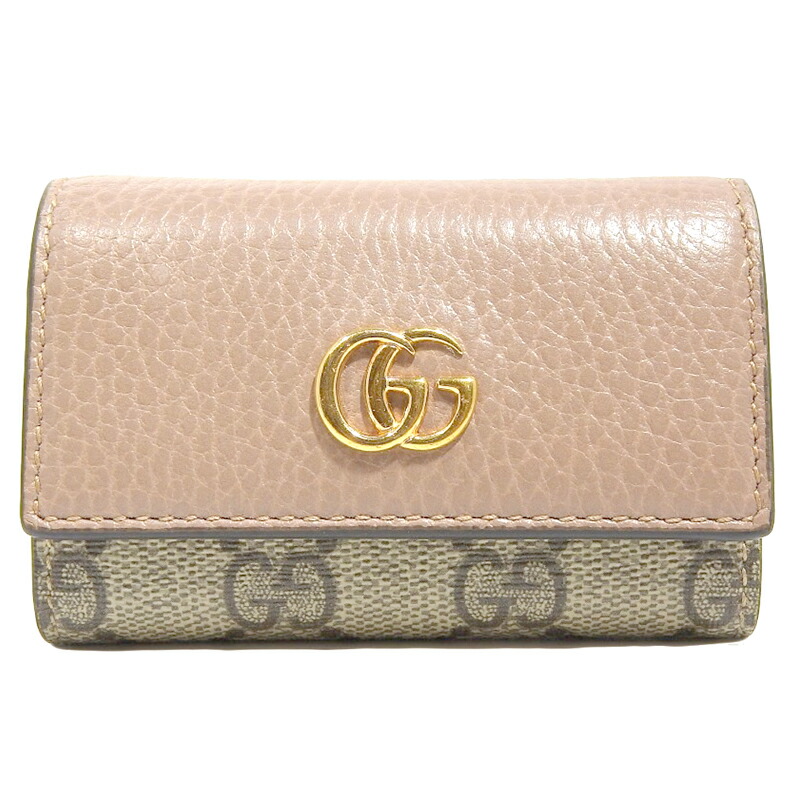 美品✨グッチ♡6連キーケース　シマレザー ボウイリボン　ゴールド金具くすみピンク 楽天市場】GUCCI グッチ グッチシマ GG柄 6連キーケース リボン