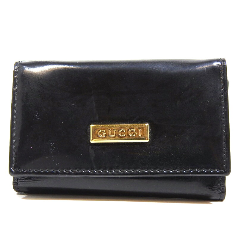 GUCCI グッチ 6連 キーケース パテントレザー ブラック 【中古】