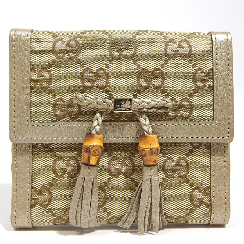 GUCCIグッチ/二つ折り財布/GG柄/キャンバスレザー/Wホック/ユニセックス GUCCIグッチ 二つ折り財布 GG柄 キャンバスレザー Wホック ユニ