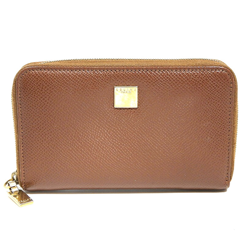 CELINE セリーヌ ウォレット 二つ折り財布 レザー ブラウン 【中古】｜万SAI堂　店