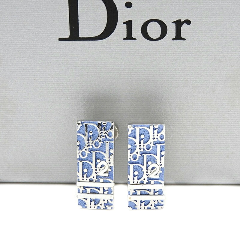 Christian Dior クリスチャンディオール トロッター スクエア イヤリング クリップ 【中古】｜万SAI堂　店