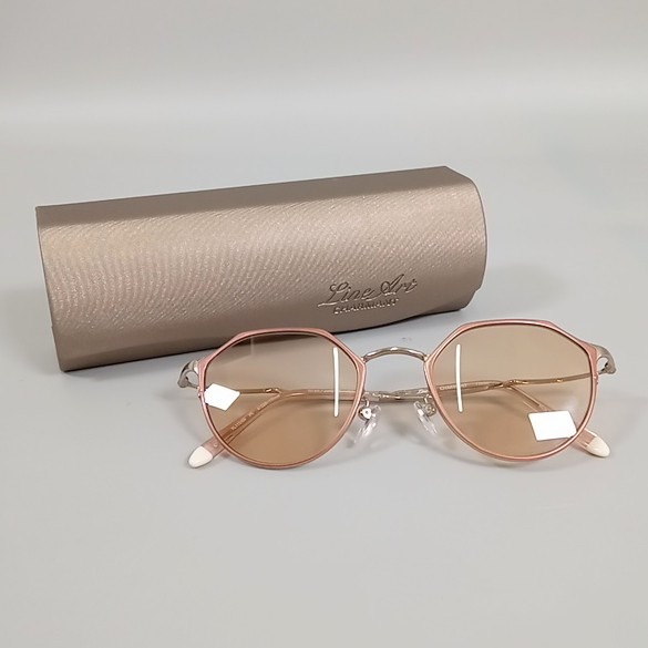 LineArt CHARMANT ラインアート シャルマン Solo Sunglasses ソロ サングラス メンズ ピンク size 47□20-139 XL11310S 【中古】｜万SAI堂　店