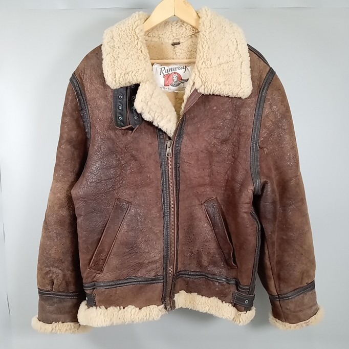 RUNWAY BY TANCO ランウェイバイタンコ B-3 Mouton Flight Jacket ムートンフライトジャケット メンズ ブラウン size 40 【中古】 14,992円
