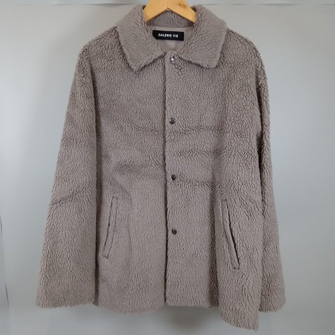 GALERIE VIE ギャルリーヴィー シープボア ステンカラー ブルゾン レディース チャコールグレー size 46 23-08-14-08508 【中古】