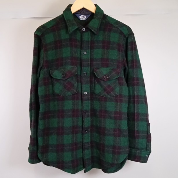 WOOLRICH ウールリッチ 70's Wool long sleeve shirt ウール 長袖シャツ メンズ グリーン 【中古】