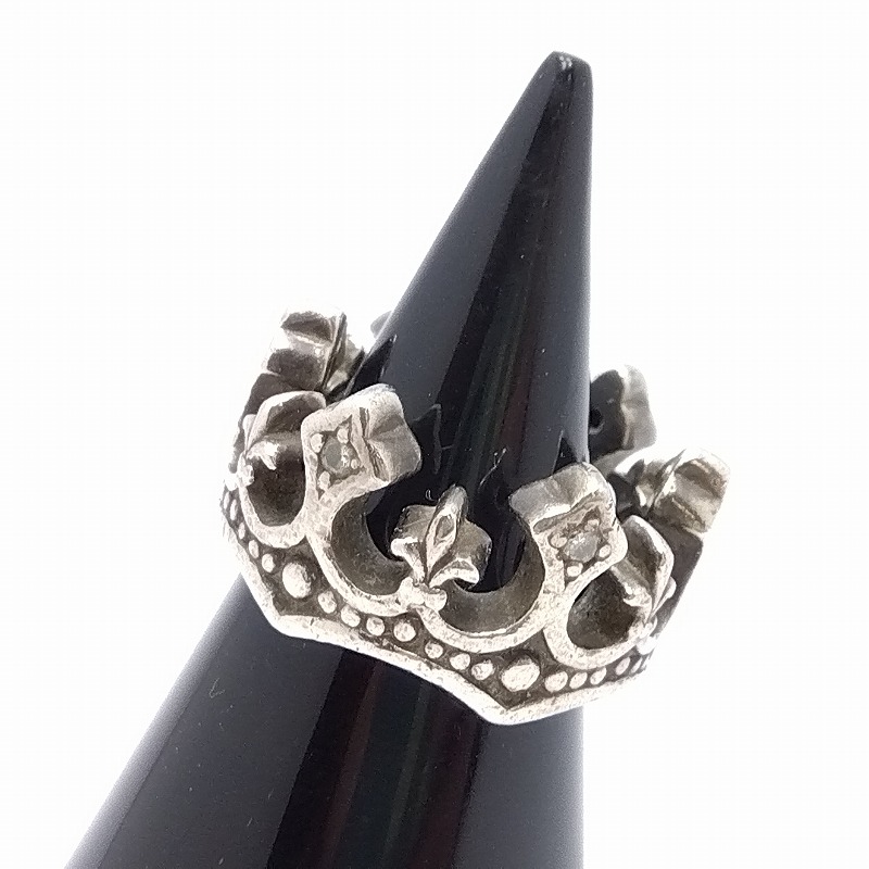 Justin Davis ジャスティンデイビス PALACE CROWN RING パレスクラウンリング メンズ しろがね色 size 9 SRJ125 【中古】