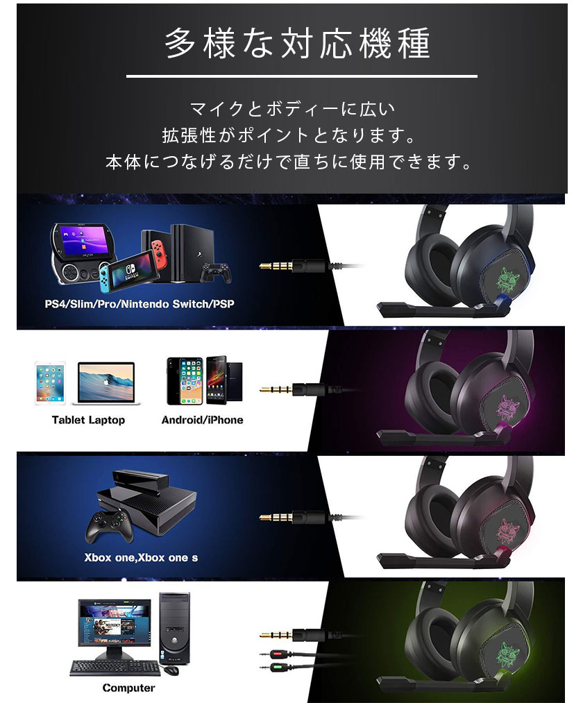 楽天市場 ゲーミングヘッドセット Switch Ps4 Usb 給電 マイク付き ヘッドホン オンライン会議 Zoom 用 イヤホン マイク Skype ヘッドセット イヤホンマイク ゲーミング対応 マンツウオンラインショップ