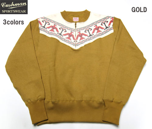 楽天市場】クッシュマン（Cushman）雪柄ハーフジップスウェット 26942