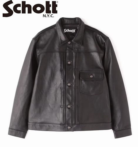 Schott ブラック レザー ジャケット Lサイズ　羊皮 Schott ショット シングル ライダース レザージャケット 3950078