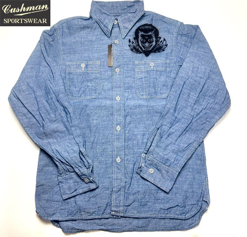 クッシュマン CUSHMAN 25610 CHAMBRAY WORK SHIRTS （ HELL ON WHEEL ） シャンブレーワークシャツ　プリント