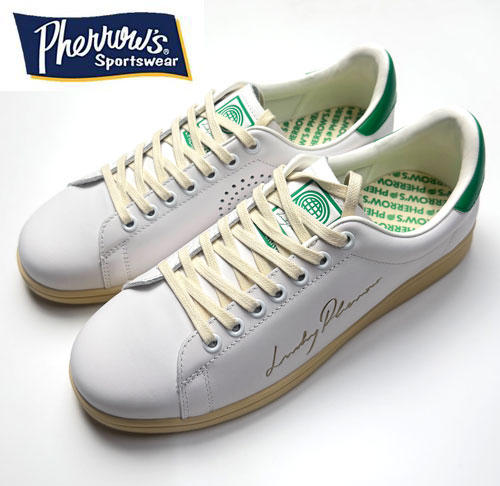 フェローズ　PHERROWS　26S-LUCKY PHERROW　レザースニーカー GREEN