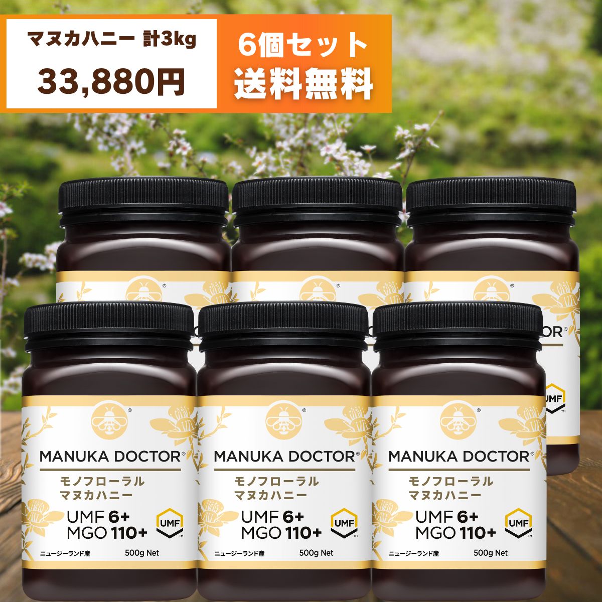 コスパ最強の新商品】 送料無料 マヌカハニー UMF6+ 500g 6個