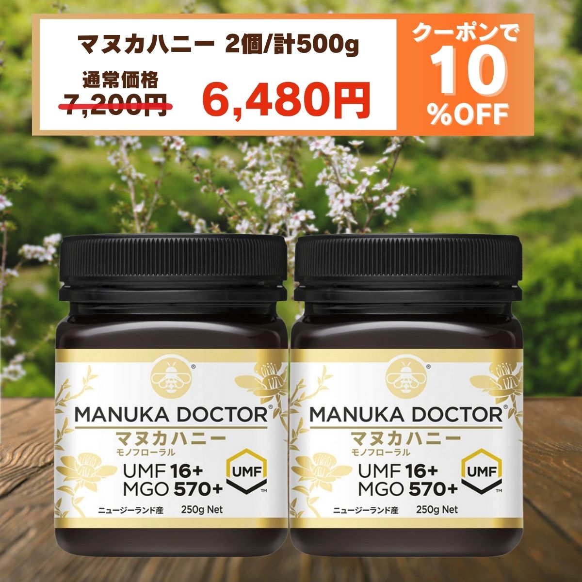 楽天市場】マヌカハニー 送料無料 MGO70+ 6個 3,000g 3.0kg