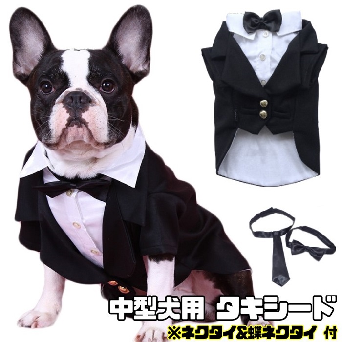 楽天市場 中型犬用 犬 服 タキシード 結婚式 リングドッグ 蝶ネクタイ コスプレ ブラック フォーマル 記念日 お祝い 正装 前撮り 洋装 記念写真 ゴールド 丸ドーム型スタッズ 高級感 柴犬 パグ フレンチブルドッグ Doggydolly Fp F002 犬服 柴犬コウタのハッピィ