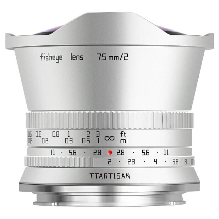 《新品》銘匠光学（めいしょうこうがく） TTArtisan 7.5mm F2 C Fisheye（ニコンZ/APS-C用） シルバー【メーカー2年保証商品】【KK9N0D18P】｜マップカメラ店