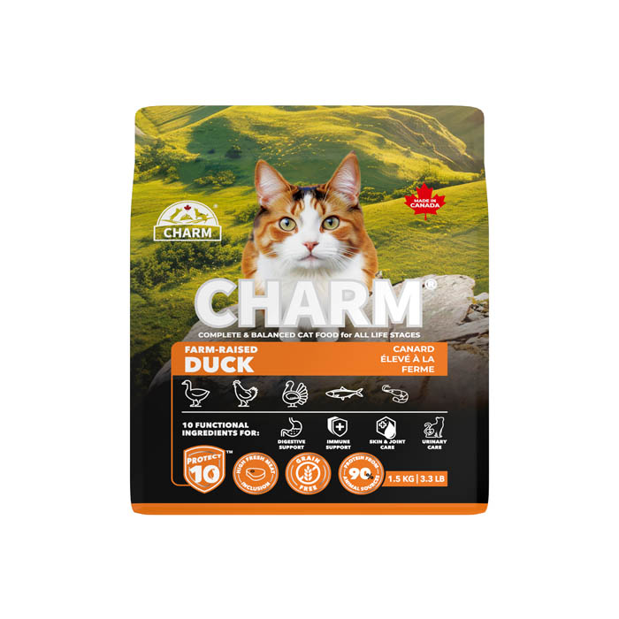 【選べるおまけ付】チャーム（CHARM） 猫用 ファームレイズド ダック キャット 1.5kg 【着後レビューで100円クーポンGET！】 【tt】