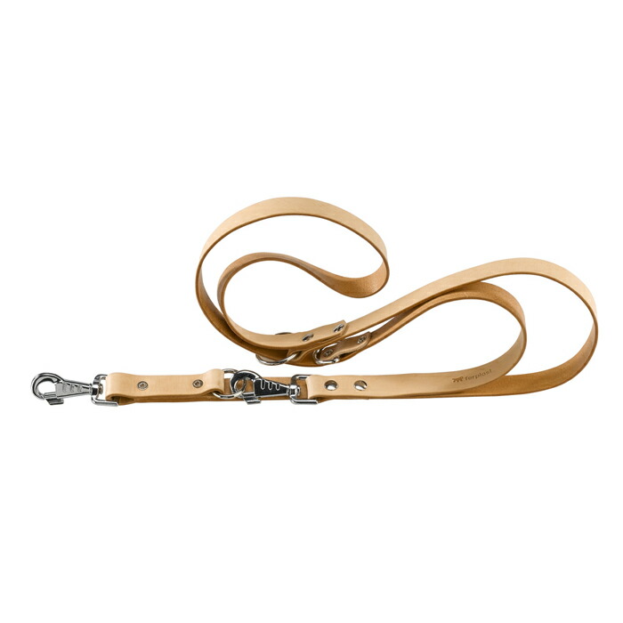 イタリアferplast社製 革 犬具 GA22/200 ナチュラル ロングリード2頭引き 犬 散歩用品【tt】