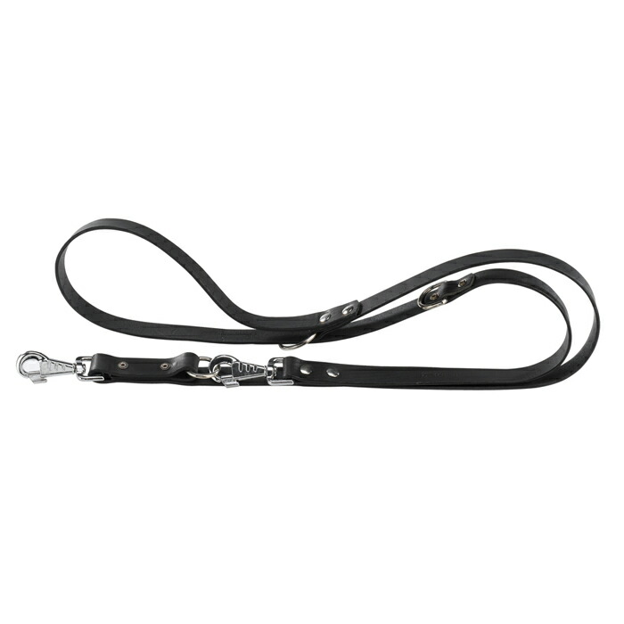 イタリアferplast社製 革 犬具 GA22/200 ブラック ロングリード2頭引き 犬 散歩用品【tt】