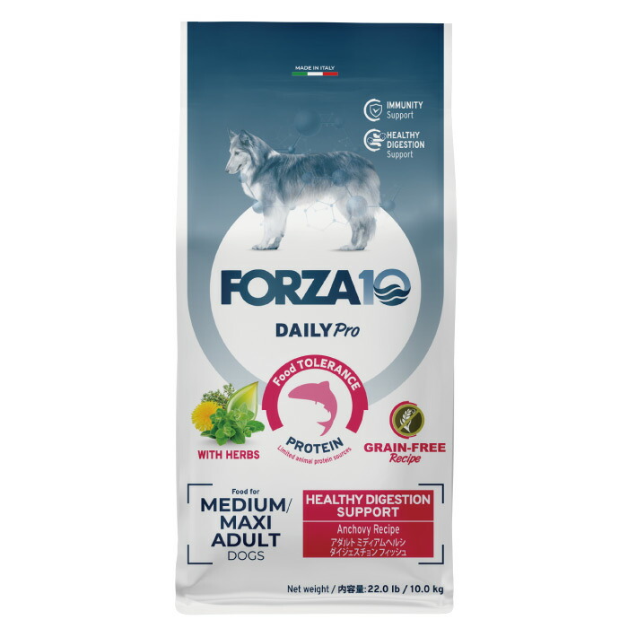 FORZA10（フォルツァ10） 愛犬用 デイリー労働者階級 成年者 ヘルシーダイジェスチョン（胃の腑） グレインフリー 10kg