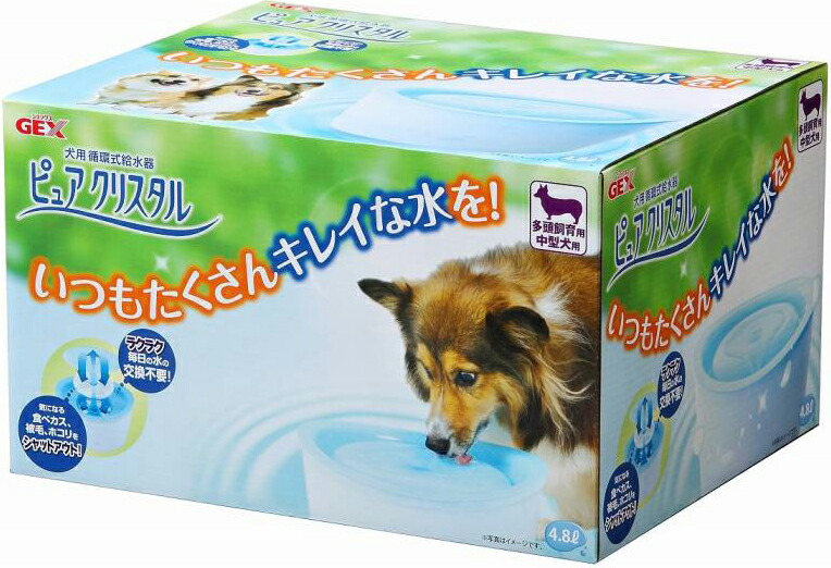 楽天市場 即日発送 ジェックス 犬専用フレッシュ水飲み器 ピュアクリスタル 多頭飼育 中型犬用 犬用自動給水器 Smtb K マペット