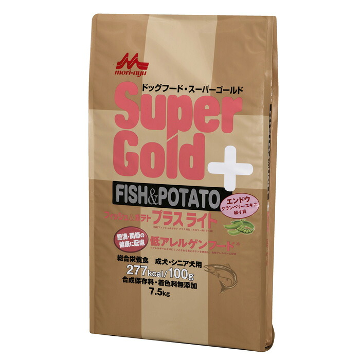 森乳サンワールド スーパーゴールド フィッシュ＆ポテト プラスライト 7.5kg｜マペット