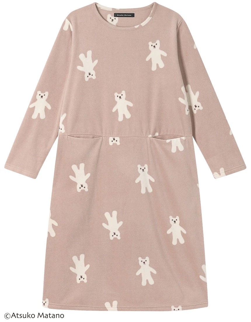 楽天市場】ワコール・アツコマタノ フリースワンピース（クマ柄