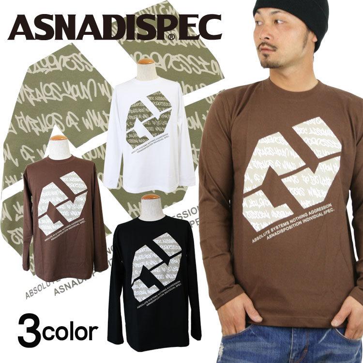 【楽天市場】ASNADISPEC ロンT メンズ 長袖 Tシャツ ロングTシャツ アスナディスペック アスナ プリント 大きいサイズ ブランド